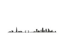 The Line - London V2 - Sagoma decorativa da parete - Skyline - 50 cm - nero