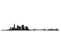 The Line - New York V2 - Sagoma decorativa da parete - Skyline - 50 cm - nero