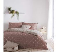 The Linen Yard Chia - Set copripiumino singolo, colore: Rosso argilla