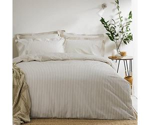 The Linen Yard Hebden - Set copripiumino in cotone a righe miste