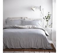 The Linen Yard HEBDEN SKS Duvet Set, Cotone, Navy/Grey/Natural, Super King