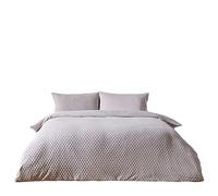 The Linen Yard Set copripiumino matrimoniale a pois in cotone, pietra