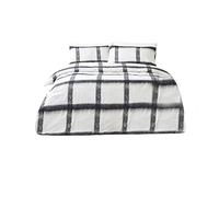 The Linen Yard Set di Copertura Piumino di Controllo Mohair, Natural/Black, 260 x 220 cm