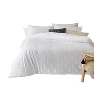 The Linen Yard Tufted Tree Super King Duvet Cover Set, Cotton, Snow
