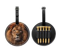 The Lion's Gaze - Borsa portaoggetti per tee da golf, con stampa nera, design portatile, facile da organizzare