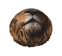 The Lion's Gaze - Cuffia da doccia impermeabile a doppio strato, con fodera in PEVA, per la cura dei capelli, accessorio per la pulizia