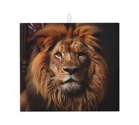 The Lion's Gaze Kitchen - Tappetino assorbente per piano di lavoro della cucina, 40,6 x 45,7 cm, decorativo, resistente, lavabile, riutilizzabile,