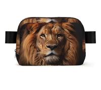 The Lion's Gaze - Marsupio quadrato alla moda, unisex, impermeabile, per viaggi e corsa