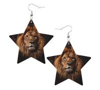 The Lion's Gaze - Orecchini in pelle a forma di stella, leggeri ed eleganti, accessori per feste, balli e vita quotidiana.
