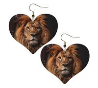 The Lion's Gaze stampa orecchini eleganti a forma di cuore leggeri accessori da donna perfetti per feste e San Valentino.