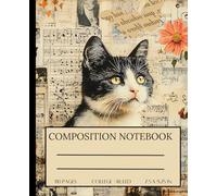 The Literary Cat: A Vintage Notebook for Writers college- ruled 120 pages 7.5x 9.25