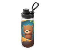 The Little Bear On The Planet - Borraccia termica da 510 ml, in acciaio inox, con coperchio, per adulti, ideale per l'uso quotidiano e attività all'aperto