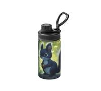 The Little Black Squirrel - Borraccia termica da 350 ml, con design a stampa completa, a prova di perdite, in acciaio inox e resistente per esterni