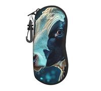 The Little Blue Cow, custodia per occhiali da vista in neoprene con cerniera, resistente, portatile, per uomini e donne, custodia per occhiali da sole