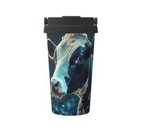 The Little Blue Cow - Tazza da caffè isolata con coperchio, in acciaio inox, a prova di perdite, da viaggio