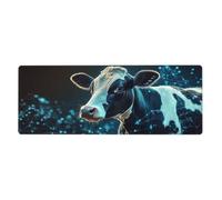 The Little Blue Cowfloral Print Tappetino per mouse per tastiera computer portatile, grande tappetino per mouse con bordi cuciti, base in gomma antiscivolo lunga e lunga, tappetino da scrivania a