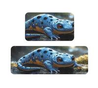 The Little Blue Lizard Rug - Set di 2 tappeti imbottiti da cucina, comodi tappetini per la decorazione della casa, lavello, tappetini da cucina per pavimento antiscivolo, lavabili, 43 x 119 cm + 43 x