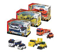 The Little Bus Tayo Friends Double Mini Car 3Set Bundle Polizia Fire Costruction