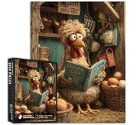 The Little Chick Reading Puzzle da 1000 pezzi per adulti pollo in legno sfondo puzzle artistico impegnativo giochi di attività familiari colorato fai da te puzzle per decorazioni domestiche regali 50