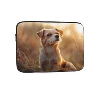 The Little Dog Standing on the Grass Under The Sunset - Custodia antiurto per computer portatile, sottile, leggera, portatile, da viaggio per 12"