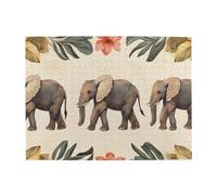 The Little Elephant Is Among The Flowers Puzzle in legno da 500 pezzi per adulti puzzle impegnativo per dimensioni di gioco 38,1 x 51,8 cm