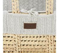 The Little Green Sheep Fodera di ricambio per culla in maglia a cavo, colore: tortora