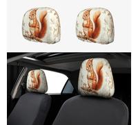 The Little Squirrel Is On The Branch Poggiatesta Accessori per Auto, 2 Poggiatesta per auto, lavabile, universale, adatto a tutte le auto, SUV, camion, furgoni, veicoli