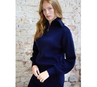The Little Tailor The Little Tailor Charlie Wool Rich Relaxed Zip Neck Jumper xsmall blu