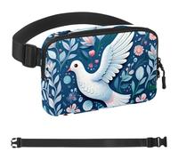 The Little White Pigeon in the Flowers-1768 - Marsupio a tracolla per uomini e donne, borsa da cintura per viaggi, casual, passeggiate, corsa, escursionismo, ciclismo, multicolore, 4 x 23 x 15 cm,