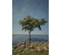 The Lone Guardian: Impressionist Landscape Notebook: 120 Lined Pages Journal with Minimalist Nature Oil Painting Cover