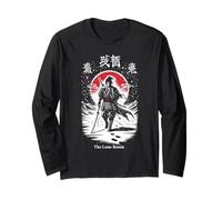 The Lone Ronin - Dark Ukiyo-e Neo-Japanese Warrior Anime Art Maglia a Manica