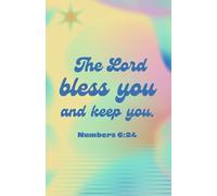 The Lord Bless You and Keep You Notebook - Christian Journal with Bible Verses on Every Page - 5.5x8.5 in, 100 Pages, Turquoise Gradient with Groovy Font Cover Design (Numbers 6:24)