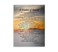 The Lord Is My Shepherd Poster Comforting Bible Quote Psalm 23 Scripture Wall Art for Living Room Bedroom(Framed,12x18inch(30x45cm))