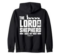 The Lord Is My Shepherd Psalms 23:1 Scripture Christians Felpa con Cappuccio