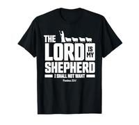 The Lord Is My Shepherd Psalms 23:1 Scripture Christians Maglietta