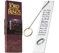 The Lord of the Rings Segnalibro Metallo Adulti Adolescenti Bambini con Scatola Regalo - Libri Accessori (Argento con anello)