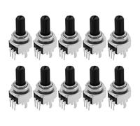 The Lord of the Tools 10 Pezzi Potenziometro Logaritmico Da 9 Mm 10 K Ohm Albero Zigrinato Da 6 Mm Lunghezza Albero 25 Mm Per Applicazioni Su PCB O Montaggio A Pannello Da Utilizzare
