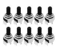 The Lord of the Tools 10 Pezzi Potenziometro Logaritmico Da 9 Mm 100 K Ohm Albero Zigrinato Da 6 Mm Lunghezza Albero 25 Mm Per Applicazioni Su PCB O Montaggio Su Pannello Da Utilizzare