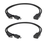 The Lord of the Tools 2pcs Tipo C Femmina a USB C + Micro USB Maschio a forma di Y cavo di prolunga 0,3 m adatto per il telefono cellulare piccolo ventilatore torcia