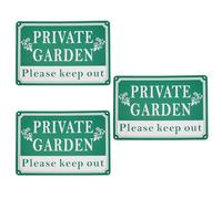 The Lord of the Tools 3 cartelli di sicurezza con scritta "Private Garden Please Keep Out", 25 x 18 cm, cartello in alluminio per porta esterna, 4 fori preforati per vialetti e cortili