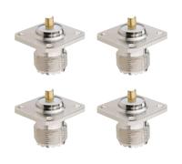 The Lord of the Tools 4 Pezzi SO239 Connettore UHF Pannello Presa Flangia Connettore Presa A 4 Fori Pannello Per Antenna Wireless LAN Apparecchiatura Cavo Coassiale 25x25mm