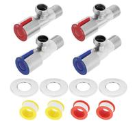 The Lord of the Tools 4 Pezzi Valvola Ad Angolo In Acciaio Inossidabile Nucleo Valvola In Ottone G1/2 Pollici Valvole Di Controllo Del Flusso Doccia Si Applicano Al Lavello Della Cucina Del Bagno WC