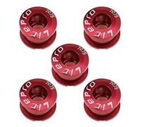The Lord of the Tools 5pcs M8 Bicicletta Guarnitura Singola Corona Chainwheel Bulloni & Dadi Kit Rosso 7075 Lega di Alluminio MTB Disco Viti Per Bici Da Strada Mountain Bike