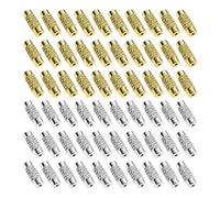 The Lord of the Tools 60 chiusure a vite in ottone per gioielli, 1 mm, 11 x 3,5 mm, per braccialetti fai da te, collane, gioielli, oro e argento