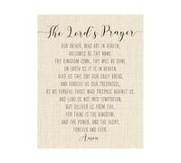 The Lords Prayer Scripture Wall Art Inspirational Quote Christian Decor Home Office Gift(Unframed,12x18inch(30x45cm))