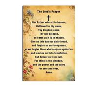 The Lord's Prayer Vintage Canvas - Inspirational Religious Art for Wall, Comforting Focus for Devotion in Home or Church Setting(Framed,12x18inch(30x45cm))