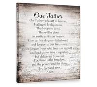 The Lords Prayer Wall Art Our Father Prayer Christian Inspirational Quotes Bible Verse Scripture for Prayer Room Office Church Decor(Framed,12x18inch(30x45cm))