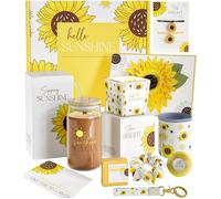 The Love Crate Co Sunshine Box Set regalo da donna. 10 regali di girasole per donne. Cestino di compleanno per donne, pacchetto di cura di sé per donne, cesto regalo per recupero chirurgico, regalo
