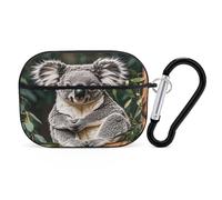 The Lovely Koala - Custodia protettiva antiurto per auricolari Airpods Pro con moschettone anti-caduta, per Airpods Pro di seconda generazione, colore: nero