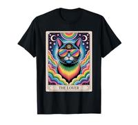 The Lovers Mystic Cat Ally - Arte LGBTQ Rainbow Tarot Pride Maglietta